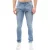 Duck and Cover Herenjeans van Maylead met katoen, denim en leren patches (Blauw)