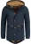INDICODE JEANS Winterparka ‘Barge’  donkerblauw / roestbruin / honing