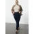 Trendyol Curve Dames Blauw Effen Skinny Hoge taille Grote maten Jeans