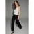 Broek met elastische taille en wijde pijpen