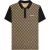 Lambretta Herenpoloshirt met tweekleurige all-over print (Zwart/Nomad)