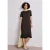 Street One Dames Midi-jurk met korte mouwen en splitdetail in Bruin