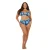Brave Soul Bikinibroekjes met all-overprint en hoge taille voor dames (Blauw)