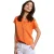 River Woods Orange V-neck Polo T-shirt Short Sleeves