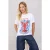 TRENDYOLMİLLA Dames Wit Grafisch Kort Oversized T-shirts