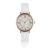 Lederen horloge voor vrouwen Amelia Parker Petite Classique White