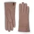 Dames winterhandschoenen in nude beige Italiaans leer met zachte wollen voering en knoopsluiting