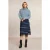 River Woods Striped Woolen Ruffle Portefeuille Skirt Blue