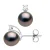 Oorbellen van Zilver 925 & Cubic Zirconia versierd met 2 Echte Gecultiveerde Tahiti Parel 8-9 mm