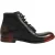 Dolce & Gabbana Zwarte Rode Veterschoenen Kort Enkelboot