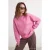 TRENDYOLMİLLA Dames Roze Effen Lang Oversized Sweatshirts