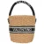 Valentino Bags raffia handtas Boho naturel/zwart