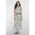 Geisha halterjurk met print en split – lichtblauw