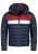 INDICODE JEANS Winterjas ‘Hampshire’  navy / donkerrood / wit