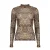 Geisha Top Mesh Turtle Leopard 62582-14 T-shirt Lange Mouw 720 Sand/black
