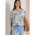 Blouse met korte mouwen, ronde hals en print