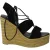 Saint Laurent Espadrille Platform Wedges in Zwart Suède