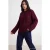 TRENDYOLMİLLA Dames Bordeaux Kabelgebreid Lang Oversized Truien