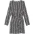 The Kooples Short Long-sleeved Print Zig Zag Dress Black White