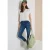 Cecil Dames Jeans met Straight Leg pijpen en riemdetail in Blauw
