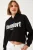 Hooded Oversized Crop Sweatshirt met Pompom