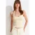 Geribbelde Halternek Mouwloze Blouse