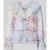 comma regular fit blouse met volants en trompetmouwen
