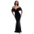 Vrouwen fluwelen jurk Goddiva Off The Shoulder Deep Plunge Maxi