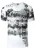 T-shirt in kleur met voorkant in tie-dye batik en bedrukking
