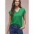 Street One Dames Shirt met overhangende schouders en V-hals in Groen