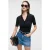 Slim Fit Geribde poloblouse