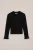 WE Fashion – Meisjes T-shirt met ribstructuur – Regular fit – Zwart – Viscose –