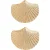 White Stuff Shell Stud Earring Gold Tone Metallic