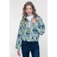 Geisha bomberjack met print – blauw/groen