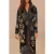 FARM Rio Blossom Tapestry Black Midi Wrap Dress