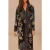 FARM Rio Blossom Tapestry Black Midi Wrap Dress