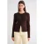 Geknoopte Slim Fit Geribbelde Brei Cardigan