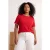 Trendyol Curve Dames Rood Effen Kort Regular fit Grote maten T-shirts