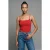 Slim Fit Vierkante Hals Mouwloze Blouse