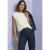 Shirt met boothals en decoratieve tape