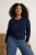 Trendyol Curve Dames Donkerblauw Effen Lang Regular fit Grote maten Vesten