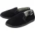 Heren Textured Volle Slippers Zwart Gesloten Hak Gevoerd UK 6-13