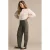 Red Button top met veren – ecru
