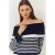 Gestreepte Strapless Brei Sweater