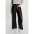 Morgan imitatieleren high waist regular fit broek zwart