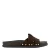 Graceland suèdelook slippers met studs – bruin