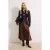 TRENDYOLMİLLA Dames Bruin Effen Maxi Taille Elastisch A-lijn Rokken
