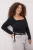 Trendyol Curve Dames Zwart Effen Lang Getailleerd Grote maten Blouses