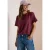 Shirt met aflopende schouders, ronde hals en band
