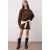 TRENDYOLMİLLA Dames Bruin Slogan Lang Regular fit Sweatshirts